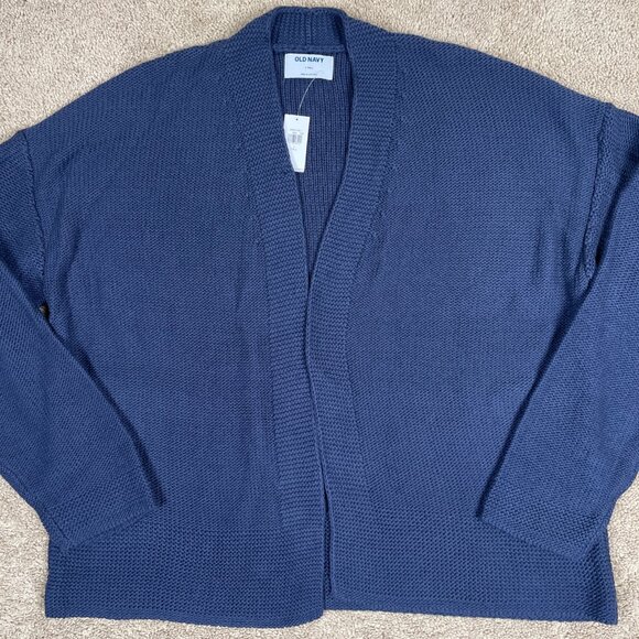 Old Navy Sweater Womens L Tall Navy Blue Grab and Go Open Knit Scandi Resort NWT - Picture 1 of 9